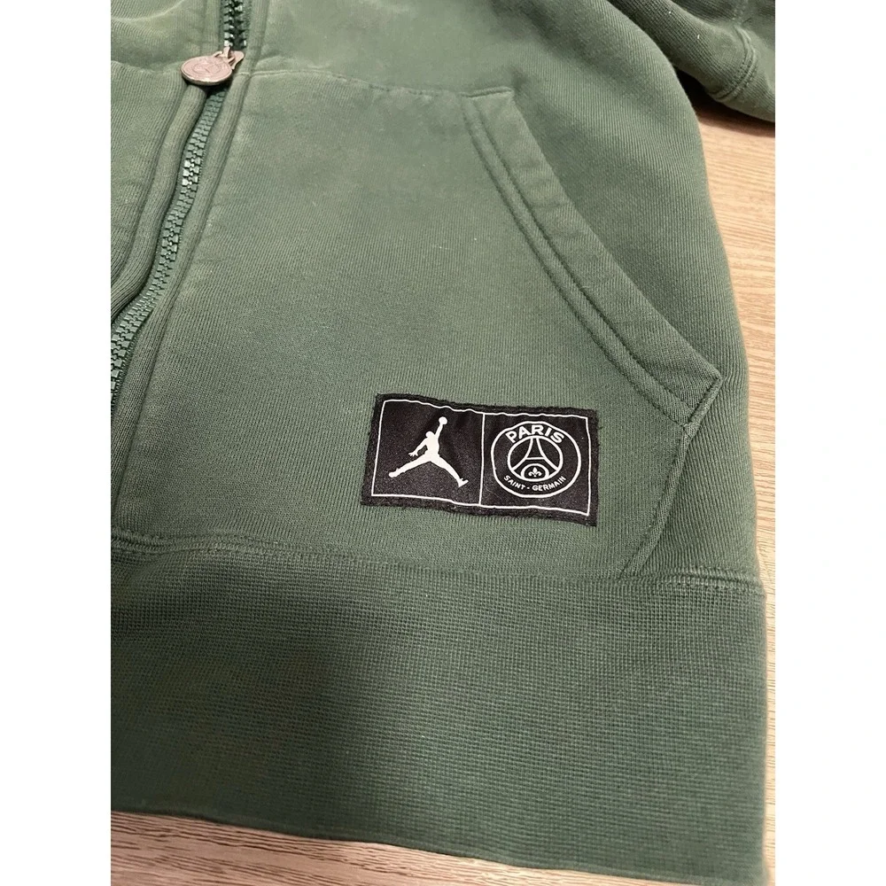 Nike Air‎ Jordan Paris Saint Germain Hoodie Zip Logo Green Men Sweatshirt Sz Med
